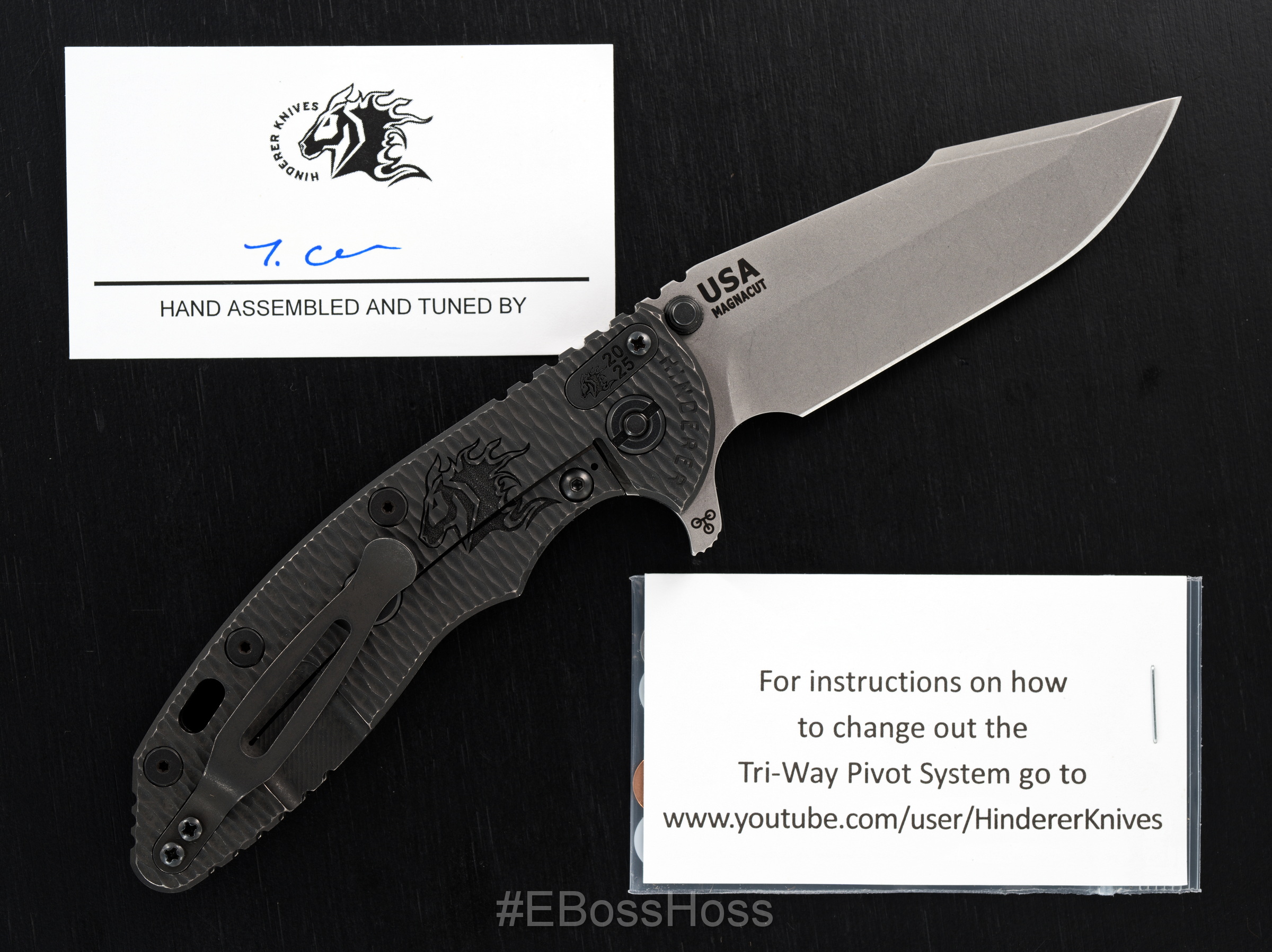 Hinderer Knives XM-18 Battle-Black Harpoon Spanto Flipper