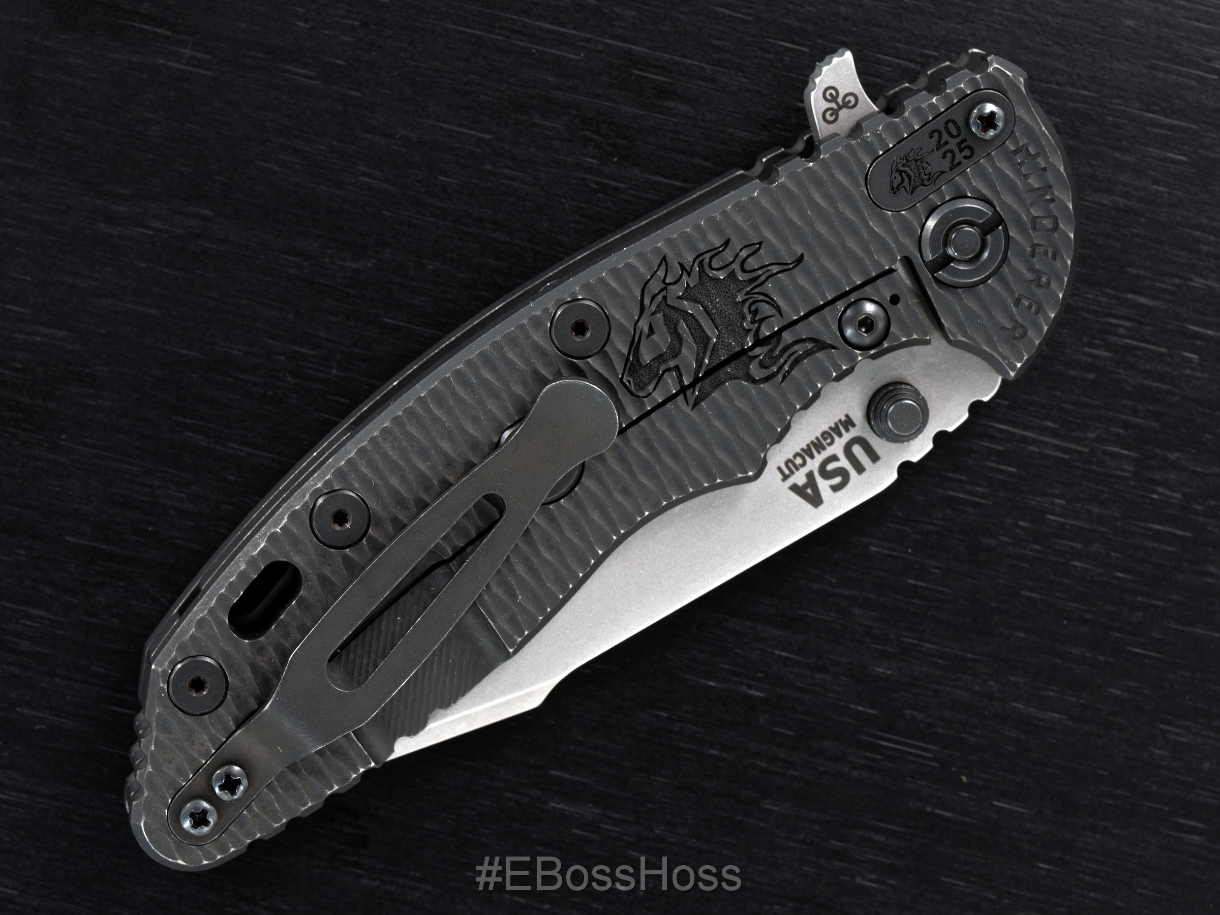 Hinderer Knives XM-18 Battle-Black Harpoon Spanto Flipper