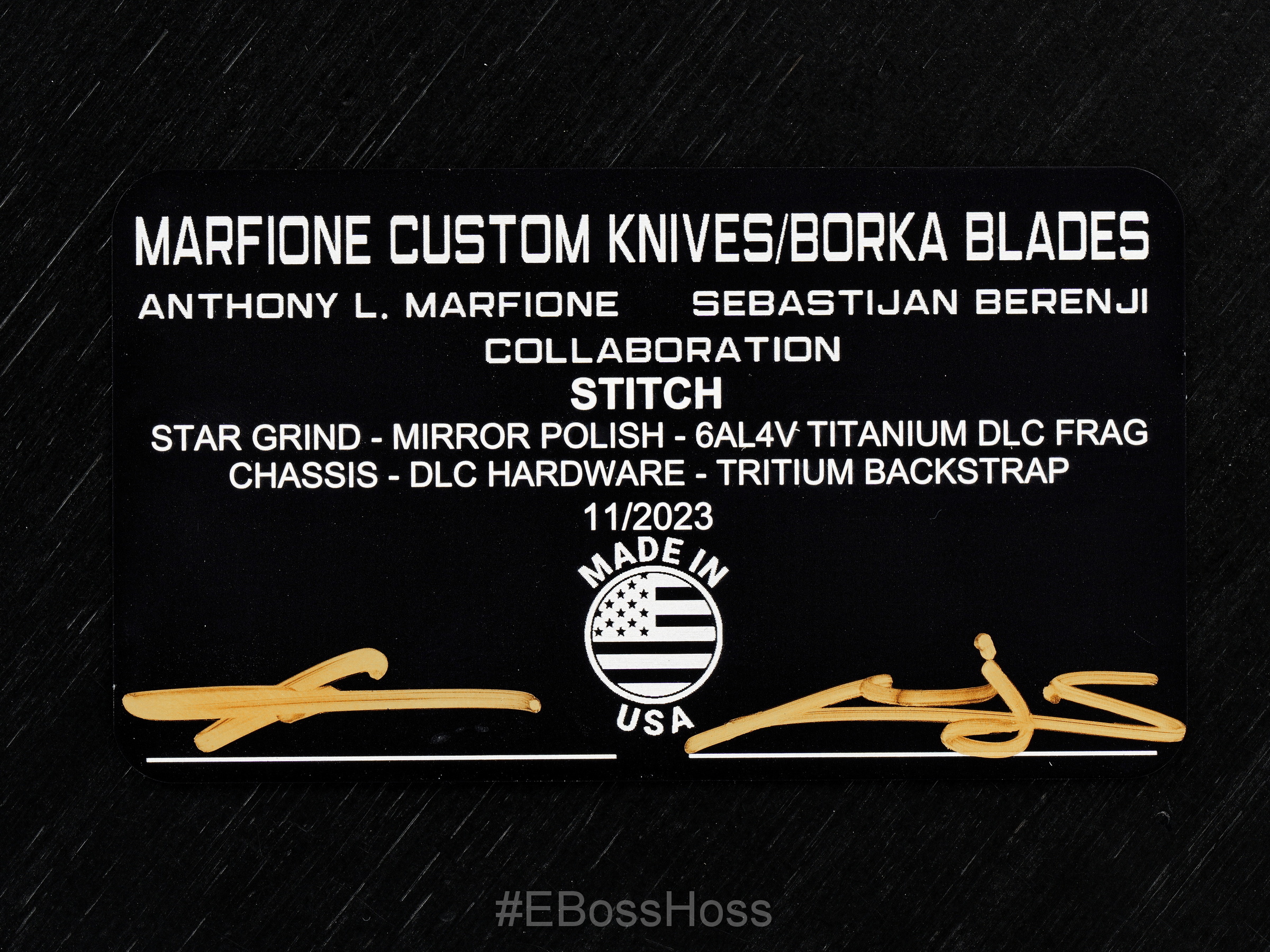 Marfione Custom Knives / Borka Blades Custom Stitch Darkstar Collaboration
