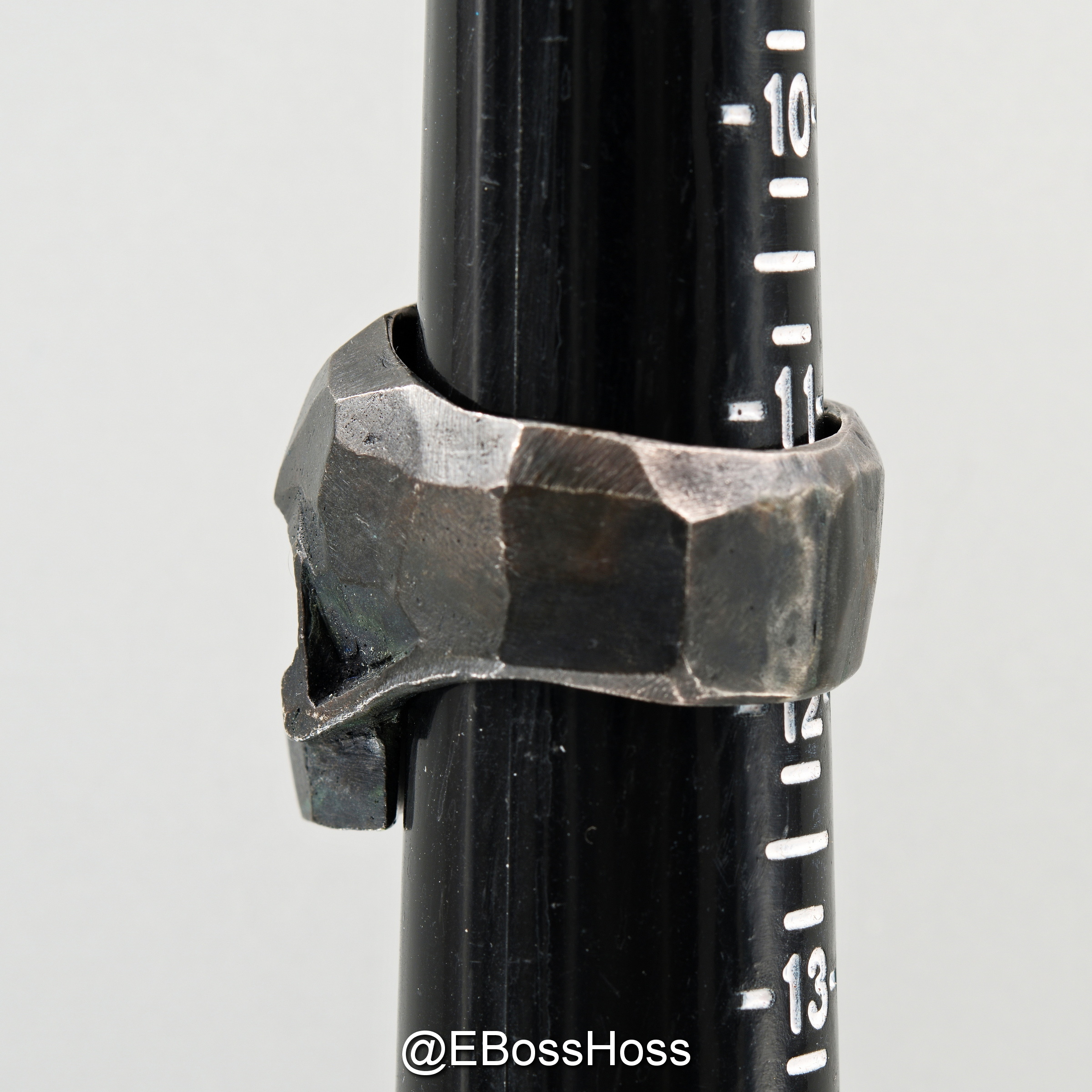 13 Lucky Monkey Patina-ed Sterling Silver Skull Ring - ''USN 12 Edition'' (Size 11.5)