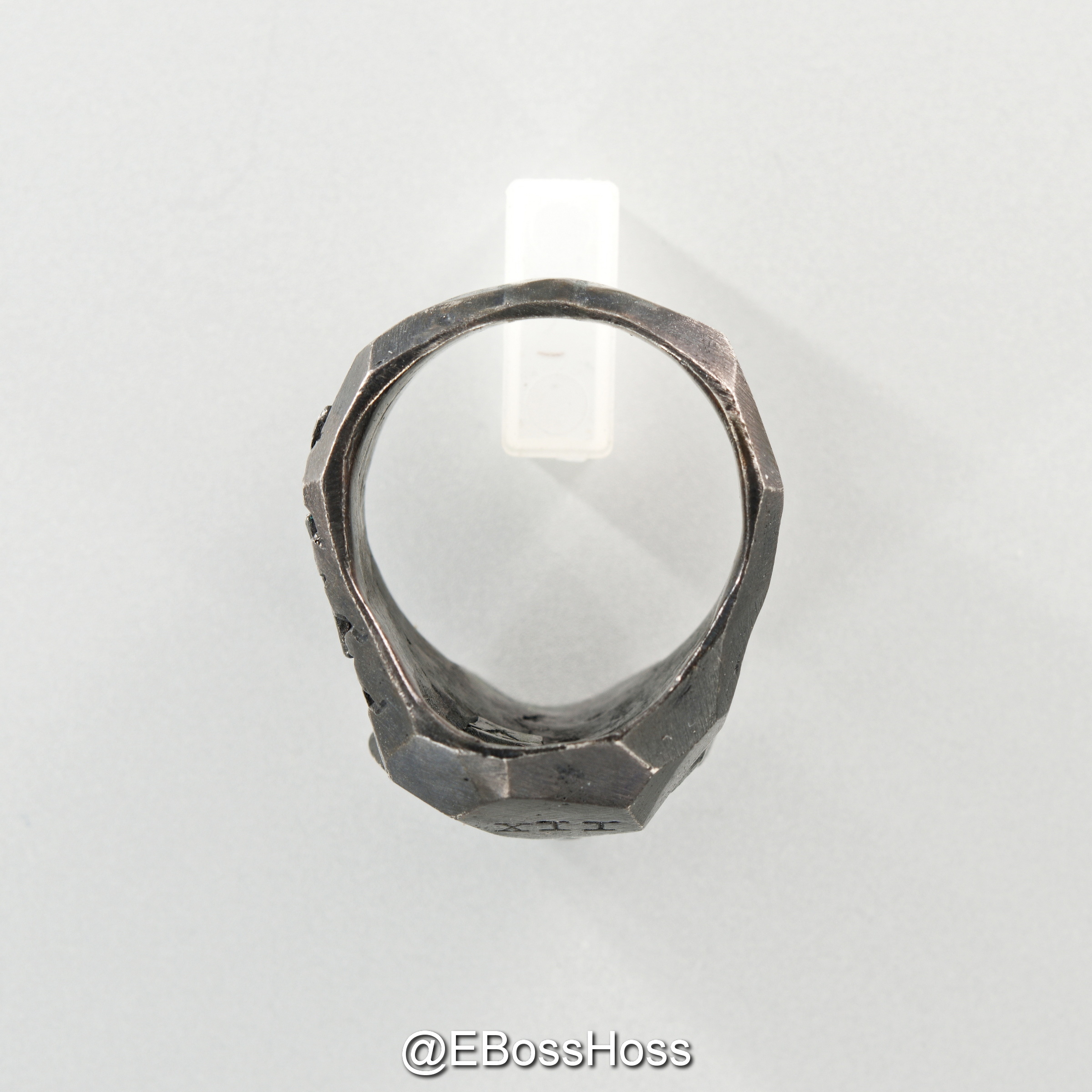 13 Lucky Monkey Patina-ed Sterling Silver Skull Ring - ''USN 12 Edition'' (Size 11.5)