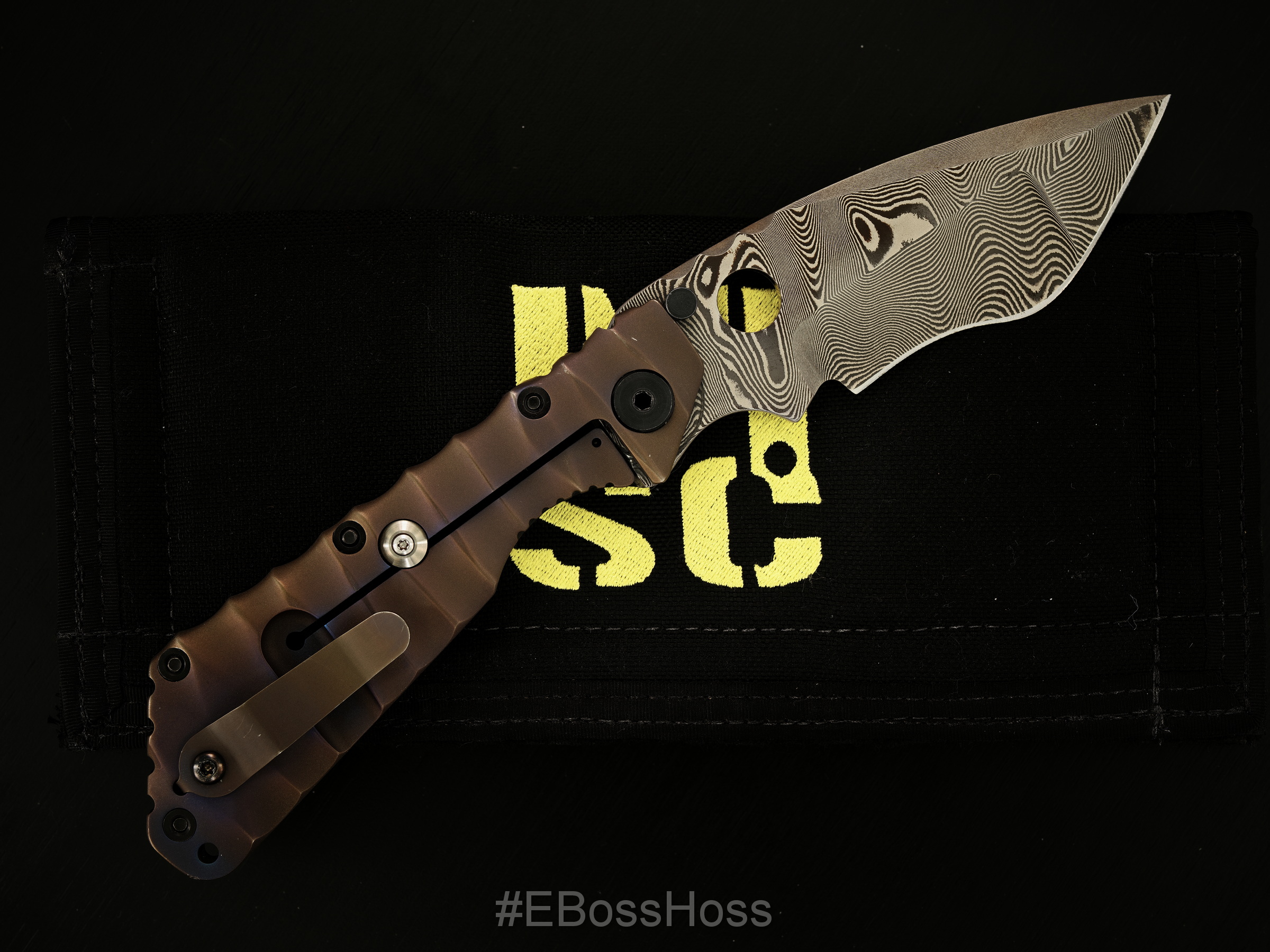 Mick Strider Custom (MSC) Damascus 'Big Belly' XL - Carbon Fiber