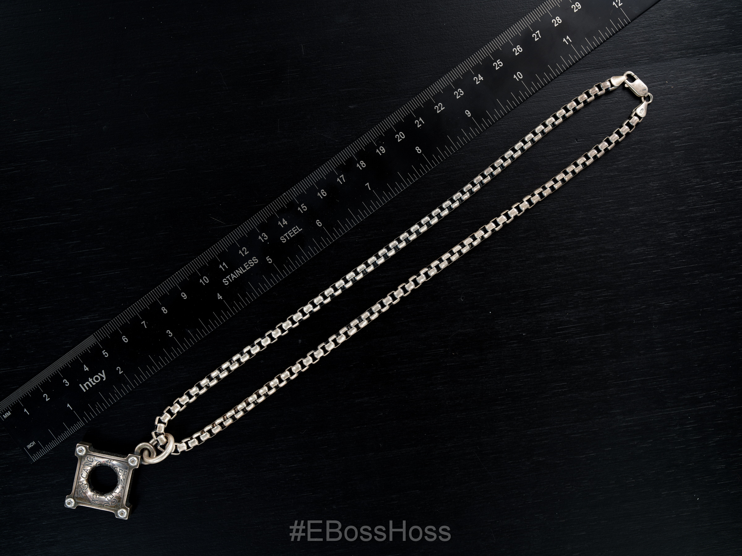 Vintage Steel Flame Sterling Custom Cancer Killbox / 20'' KB "925" Chain by Derrick Obatake