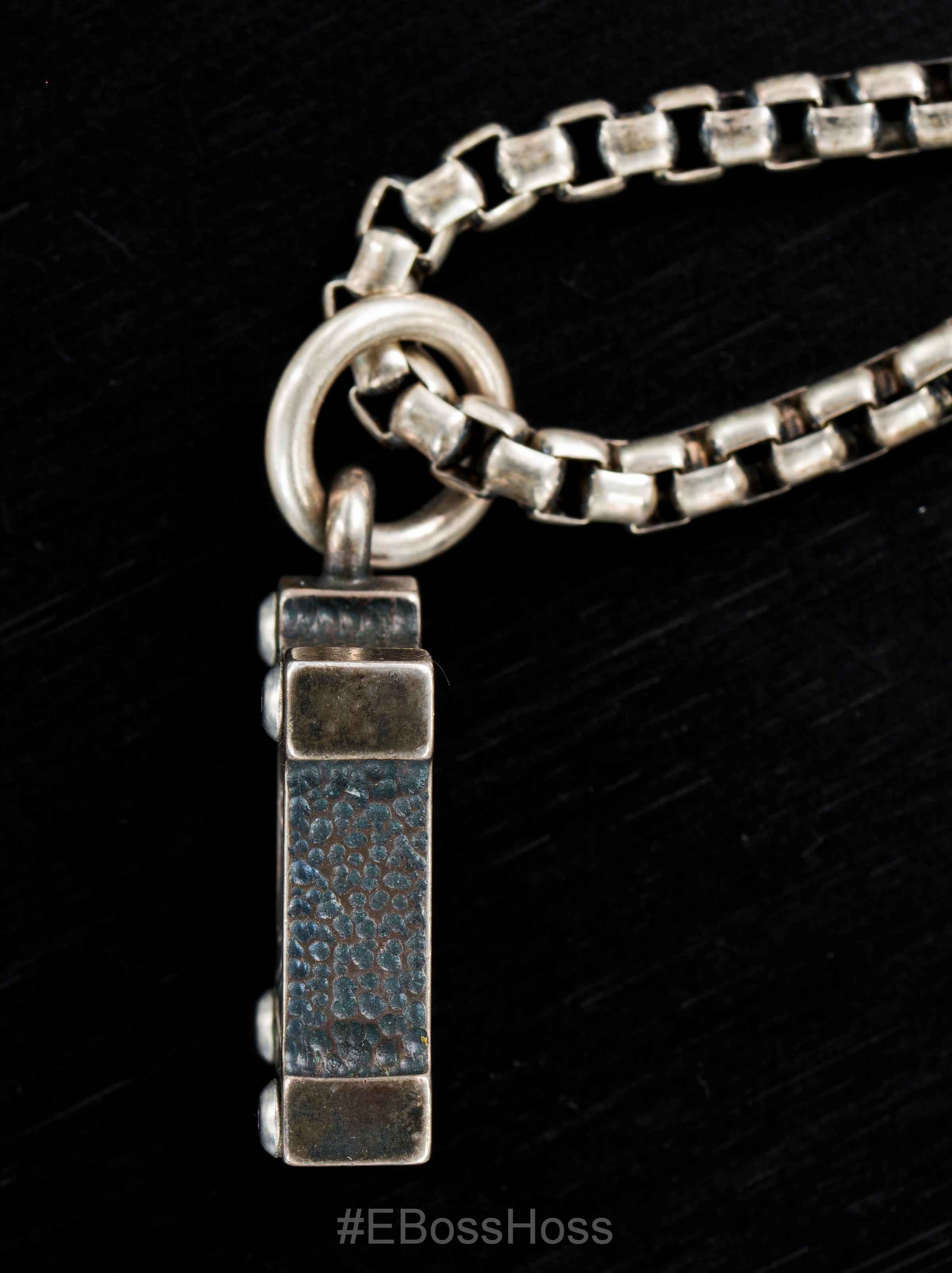Vintage Steel Flame Sterling Custom Cancer Killbox / 20'' KB "925" Chain by Derrick Obatake