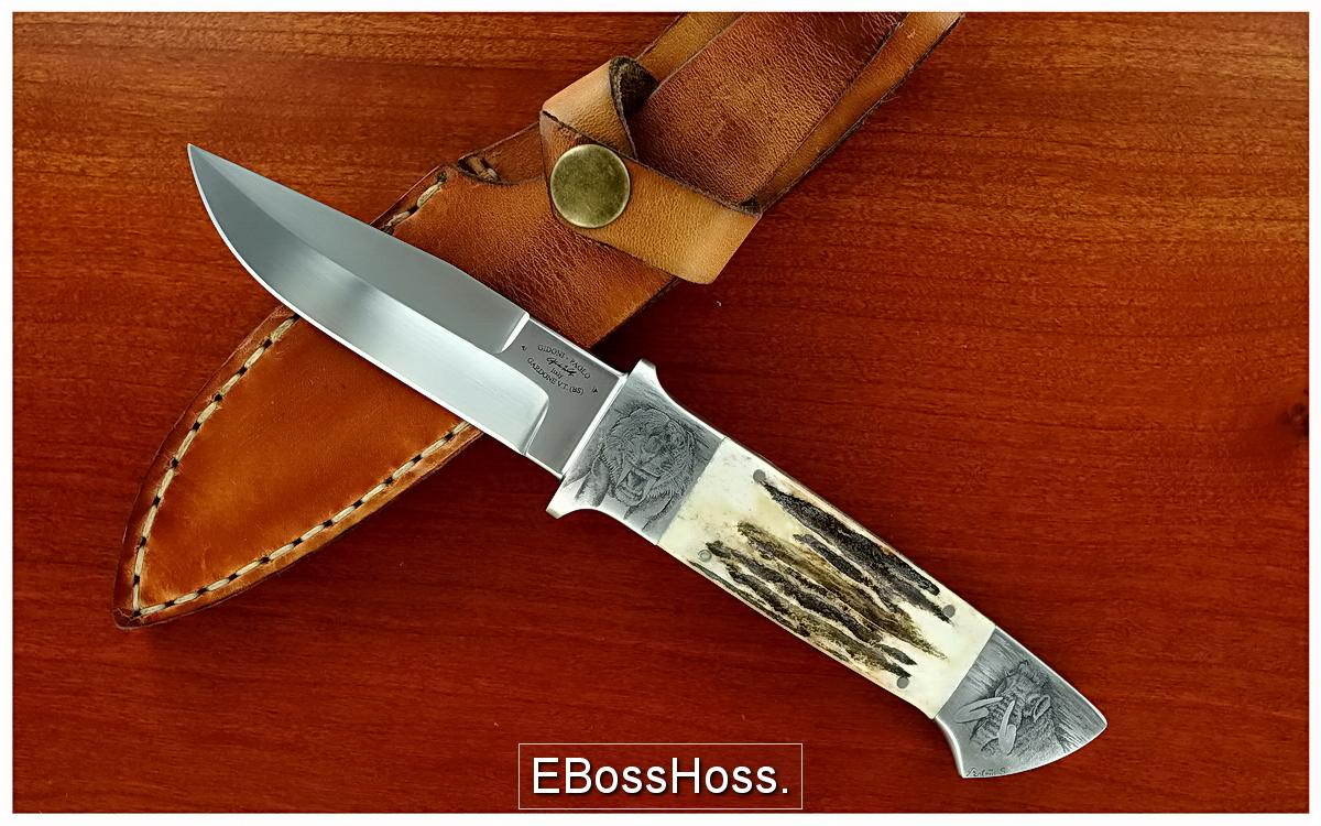 Paolo Gidoni Integral Knife No. 91, Masterfully Engraved by Stephano Perlotti