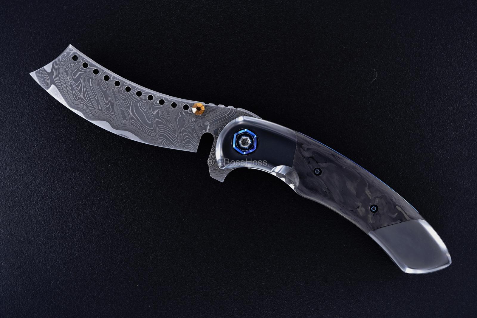 Black Horse Knives Custom Deluxe Black Death Hell Razor Flipper